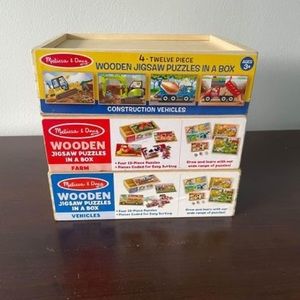 4-in-1 Wooden Jigsaw Puzzles (3 sets)
